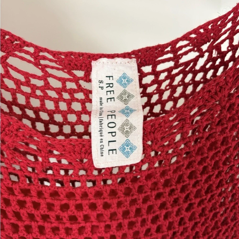 Free People Red Crochet Dress size small